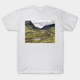 The A82 road sweeps through Glencoe, Highlands of Scotland T-Shirt